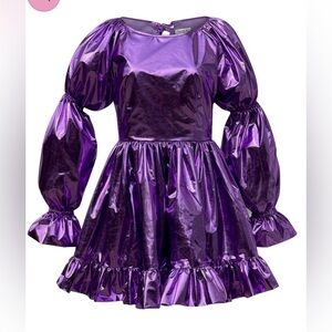 Metallic cocktail dress medium women’s Madeleine Simon studio lined bows